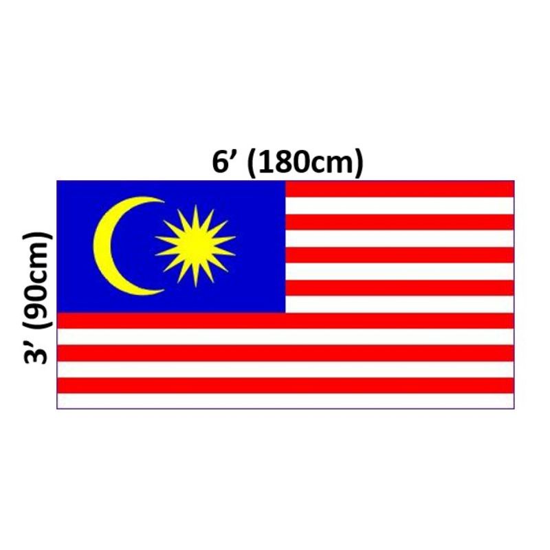 Bendera Malaysia Jalur Gemilang Malaysia Flag Polyester 2 X4 60cm X 120cm And 3 X6 90cm X180