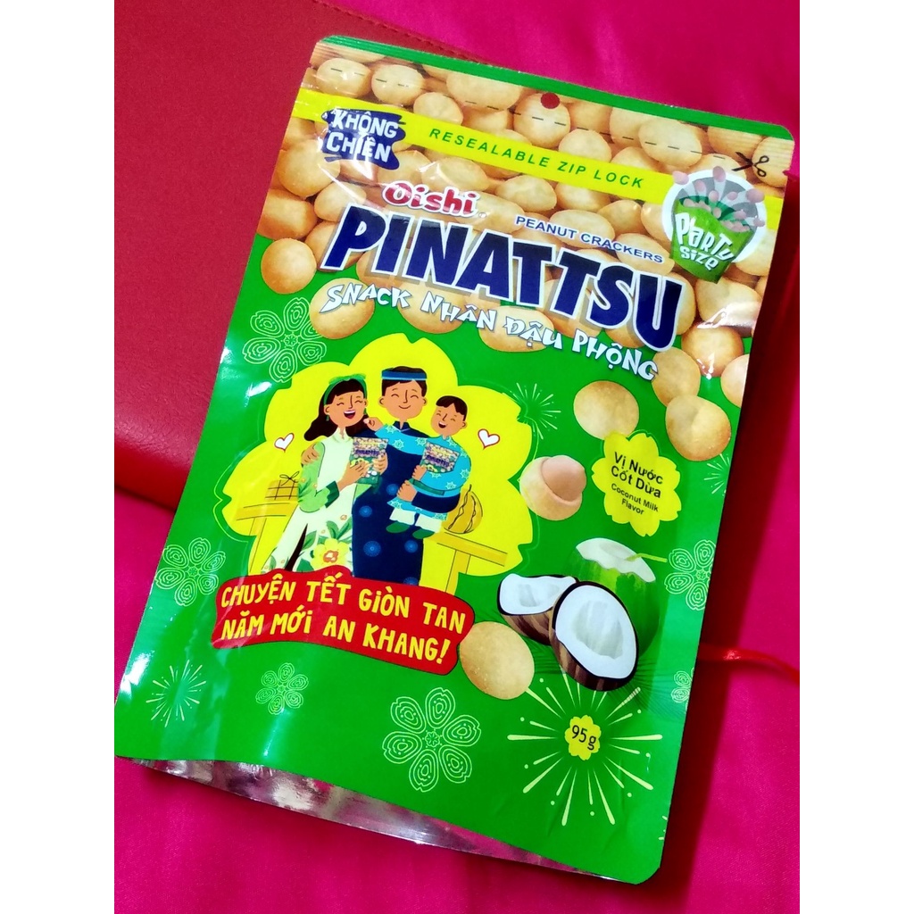 Pinattsu Oishi coconut milk flavored peanut Snack 85g pack | Shopee ...