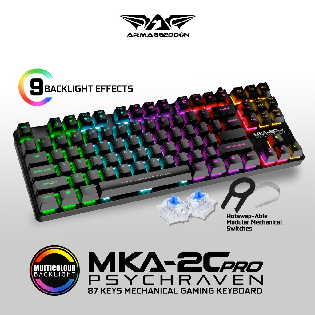 ARMAGGEDDON MKA-2C Pro Psychraven Mechanical Gaming Keyboard | Shopee ...