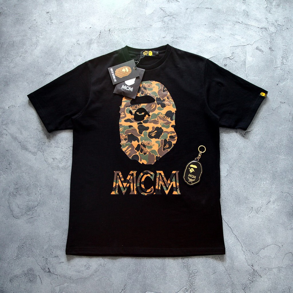 【S】MCM bape ape Tシャツ　黒　ブラック