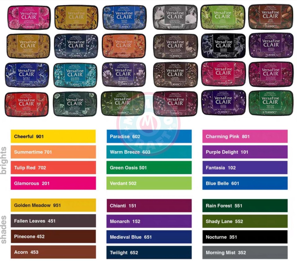 24 Colors Japan Tsukineko Versafine Clair Stamp Pad Inkpad