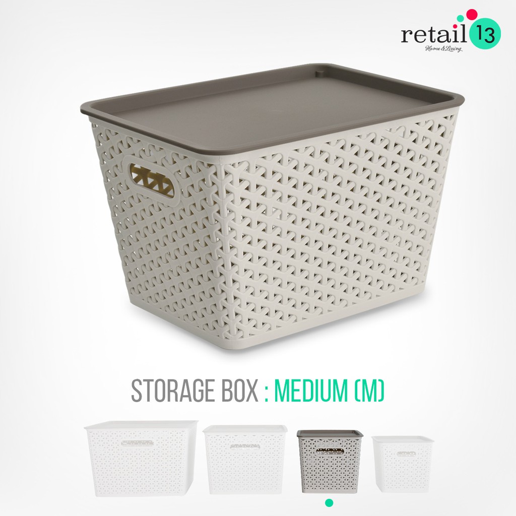 STORAGE BOX MEDIUM SIZEMULTIPURPOSE BOX WITH LID SIZE 29CM X 22CM X