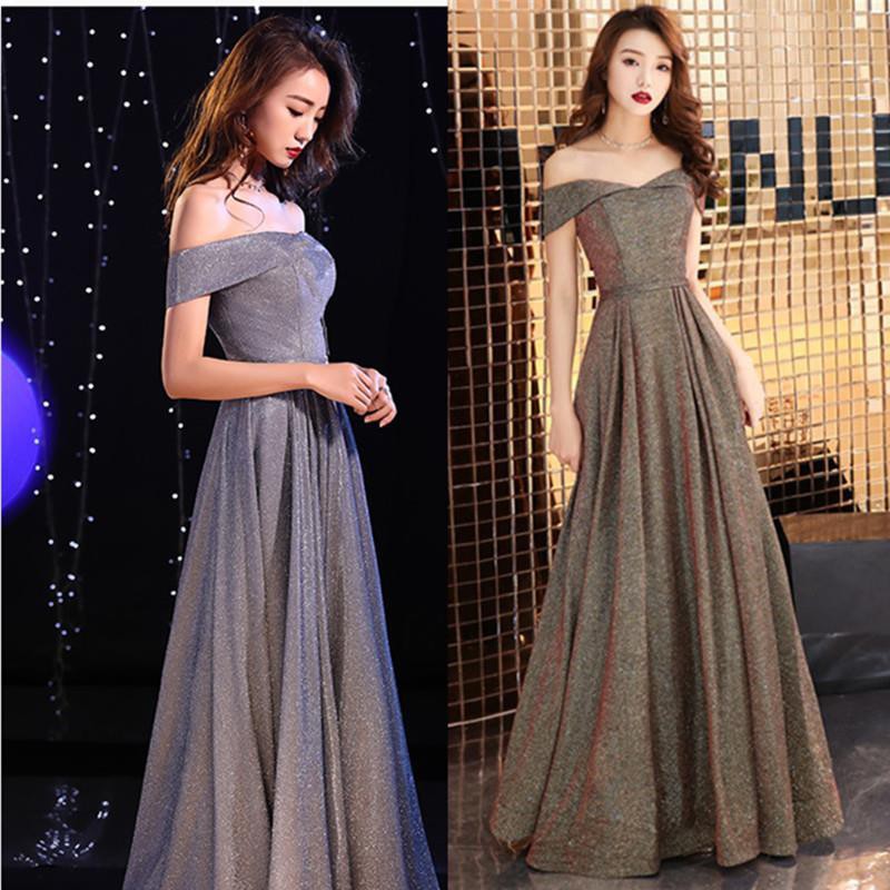 High-end one-piece long skirt evening dress 2021 female banquet noble ...