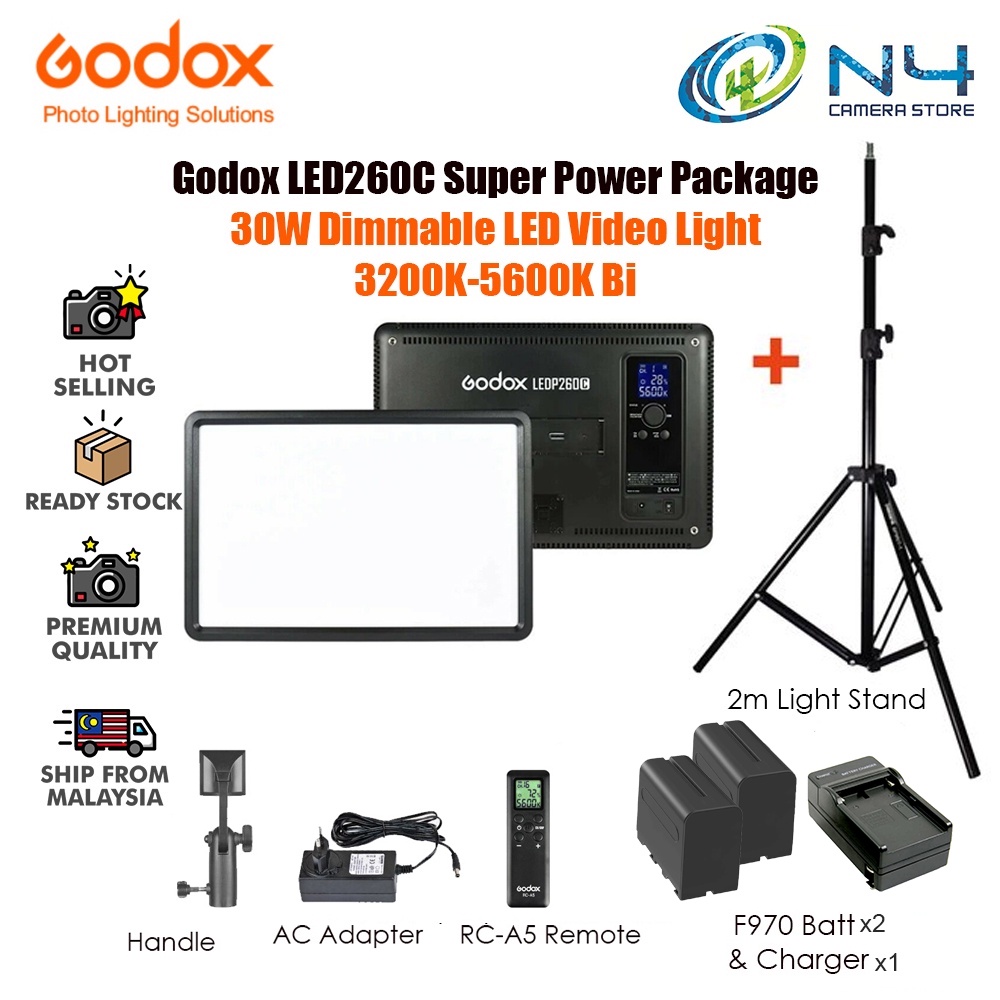 Godox LEDP260C LED P260C Ultrathin 30W Dimmable LED Video Light Panel