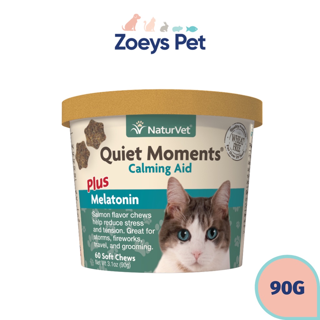 NaturVet Quiet Moment Cat Calming Aid Soft Chews 90g (60 Tabs) Shopee