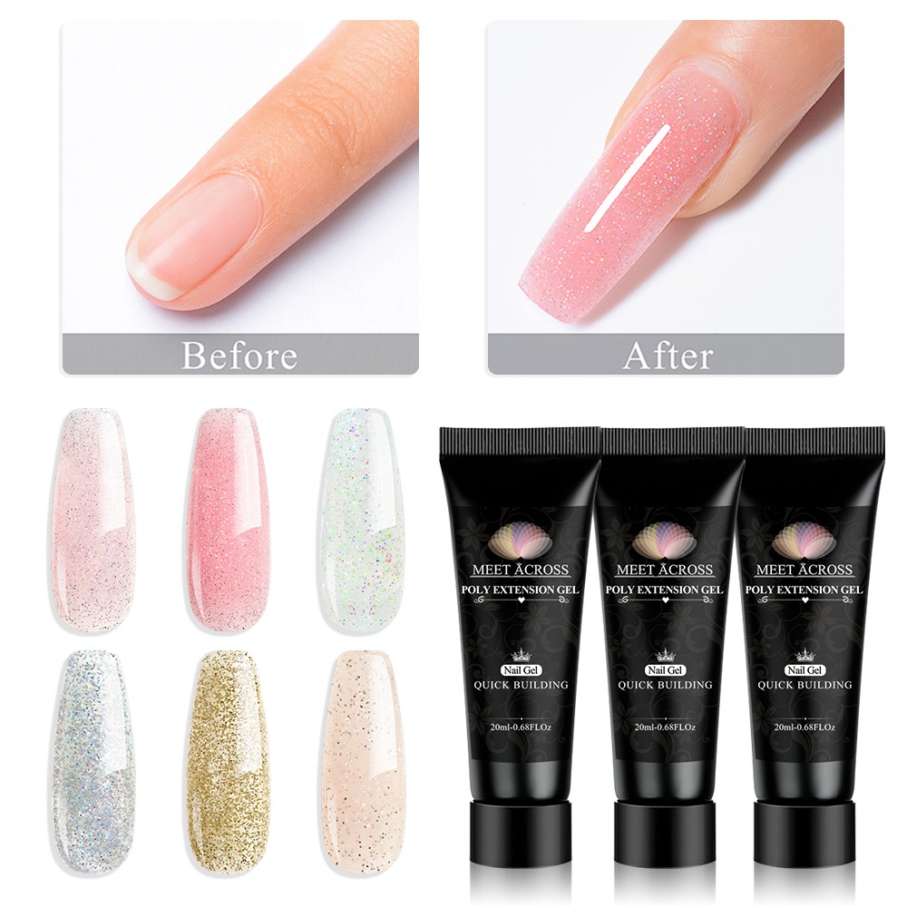 MEET ACROSS Poly Extension Nail Gel Quick Building Gel Polygels
