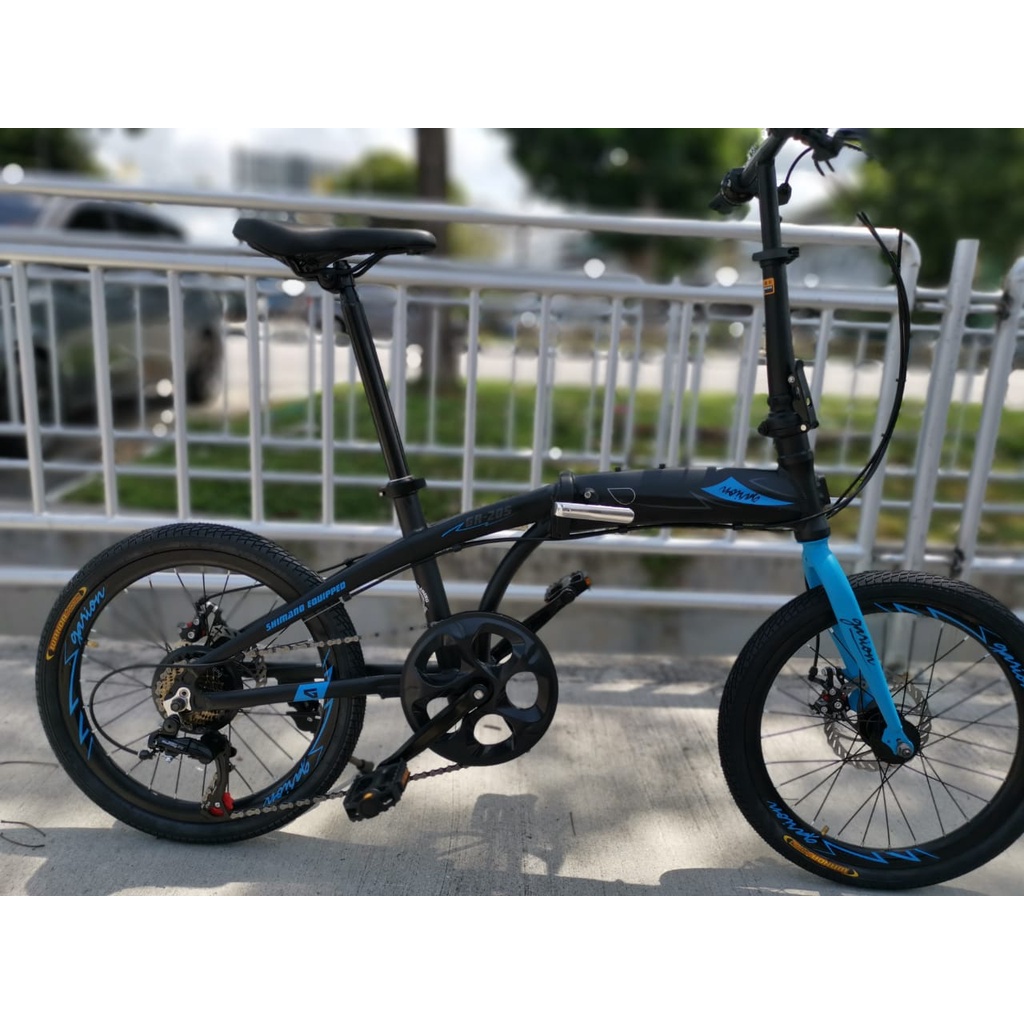 Garion Folding Bike Aluminum Frame 20Inch 406Rim Disc Brake 7Speed Shimano Gear Ready Stock