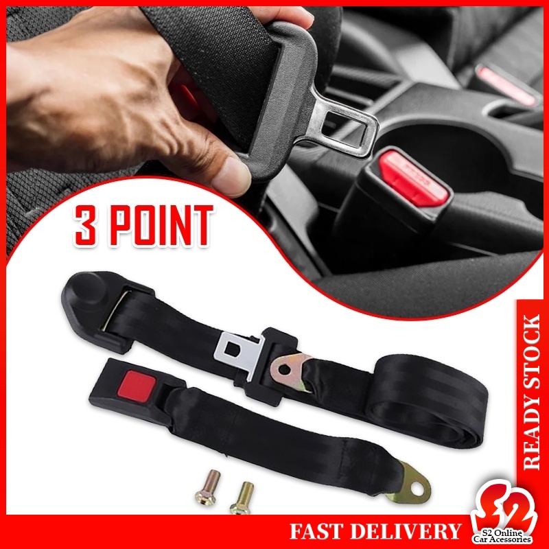 Red Racing Front 3 Point Safety Adjustable Van Car Auto Seat Lap Belt Universal | UK