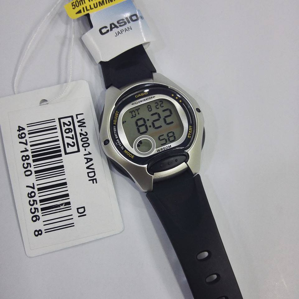 100 Original Casio LW 200 1A Standard Digital 10 Year Battery Black Resin Kid s Watch LW 200 1AV LW200 LW 200 1AVDF