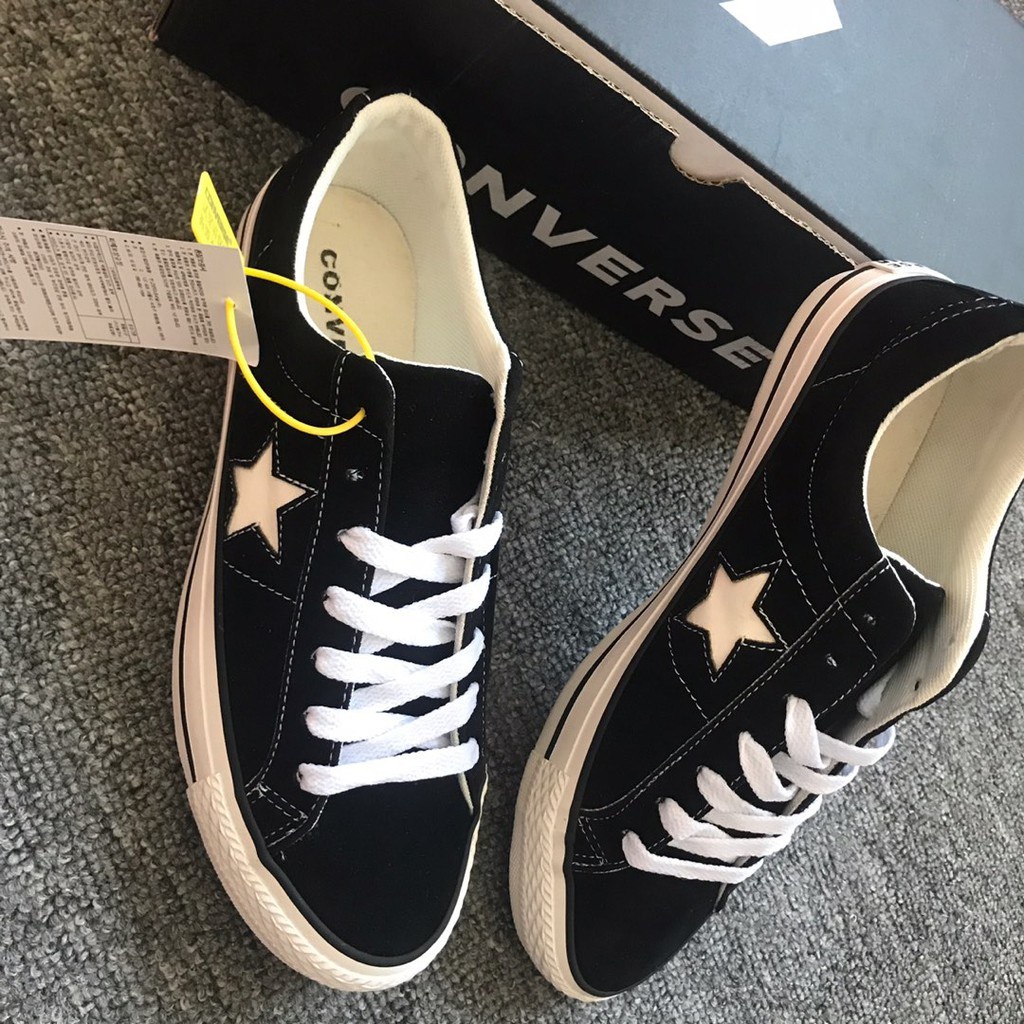 Converse one star on sale black suede womens