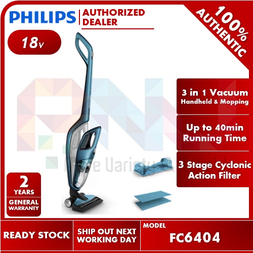 Philips PowerPro Aqua 3 In 1 Handstick Cordless Vacuum with Mopping ...