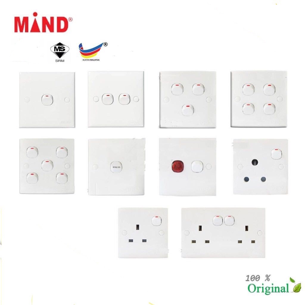 MIND 2K Series Switches & Socket Outlets SIRIM JKR Shopee Malaysia