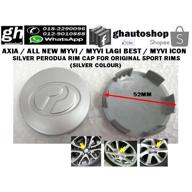 PERODUA silver type rim cap for Perodua original sport rims (1 pc ...