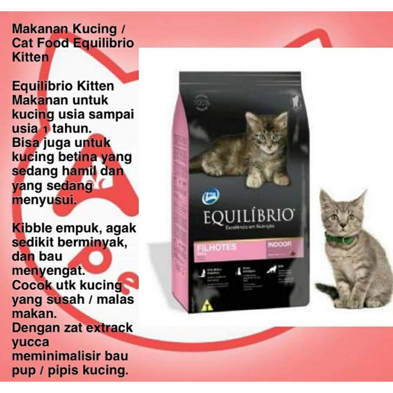 Equilibrio kitten cat food 7.5kg 750g makanan kucing equilibrio super premium Shopee Malaysia