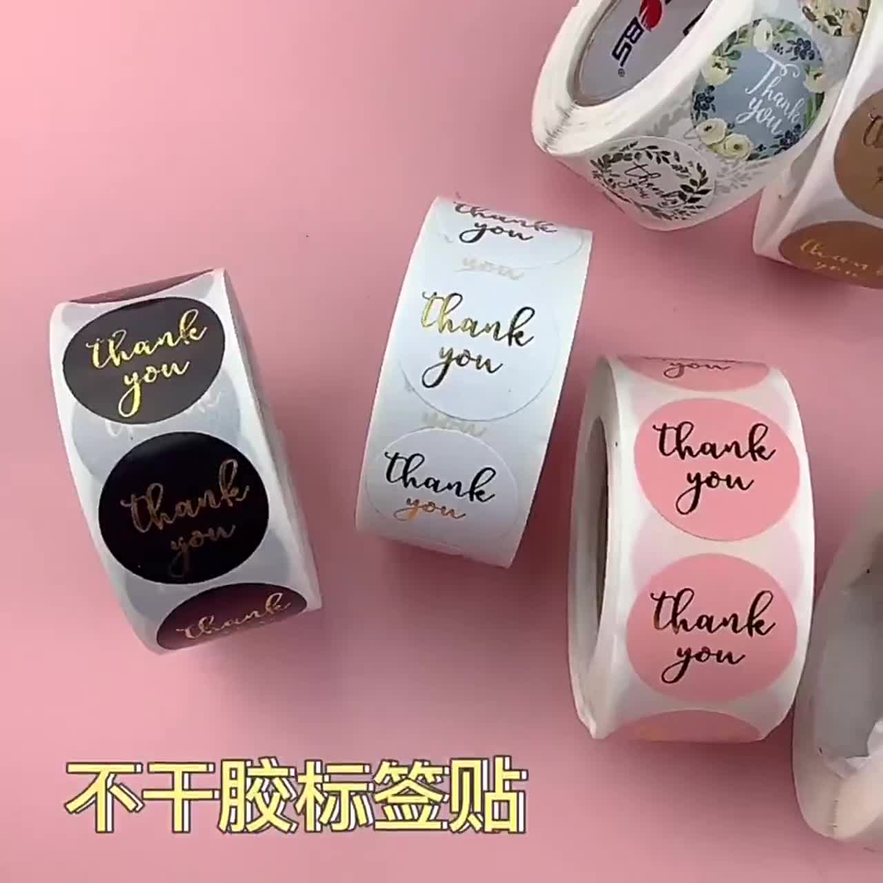 500pcs/roll Thank You Sticker Seal Label Scrapbook Round Circle ...