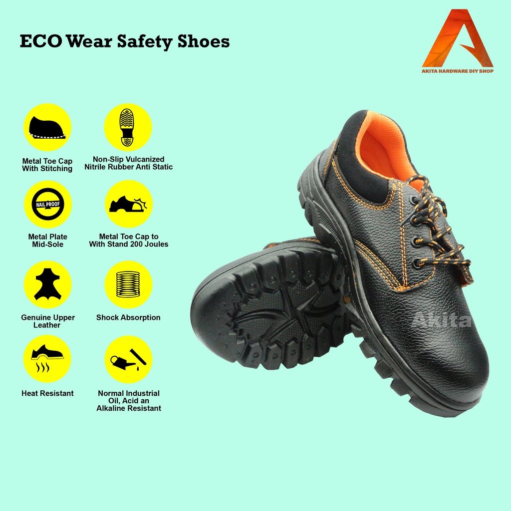 Curated visual reference: Picture Idea: Black Upper Leather Safety Shoes With Steel Toecap Low Cut