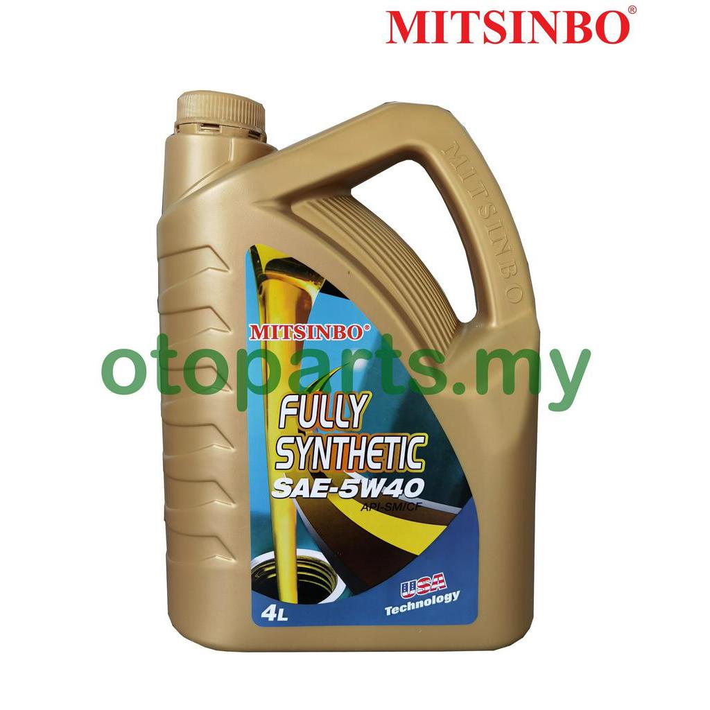 MITSINBO Fully Synthetic SAE-5W40 API Engine Oil 4L | Shopee Malaysia