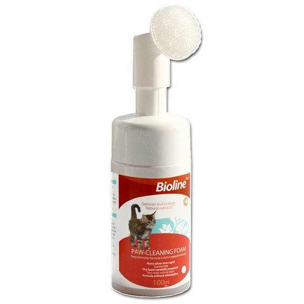 Bioline paw cleaning foam for cats- 100 ml