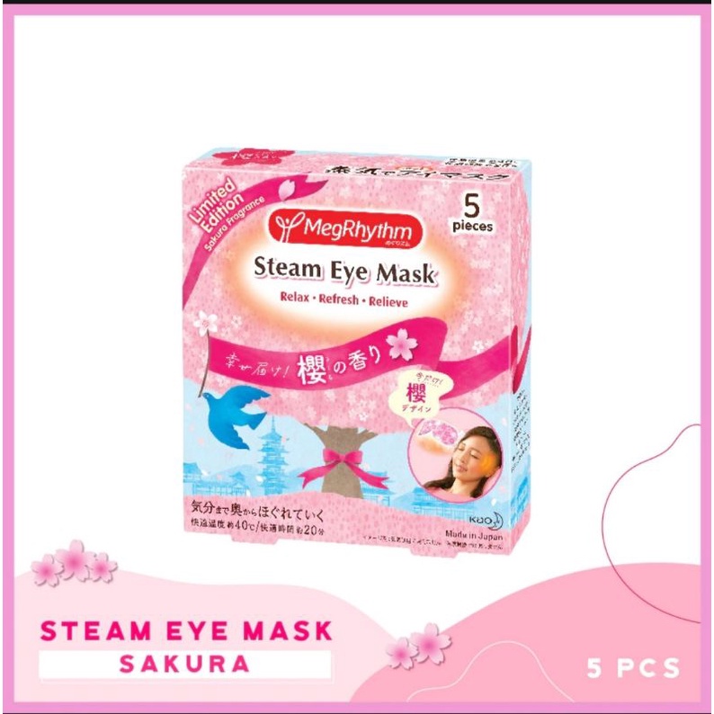 MEGRHYTHM STEAM EYE MASK LIMITED EDITION SAKURA FRAGRANCE 5PCS | Shopee ...