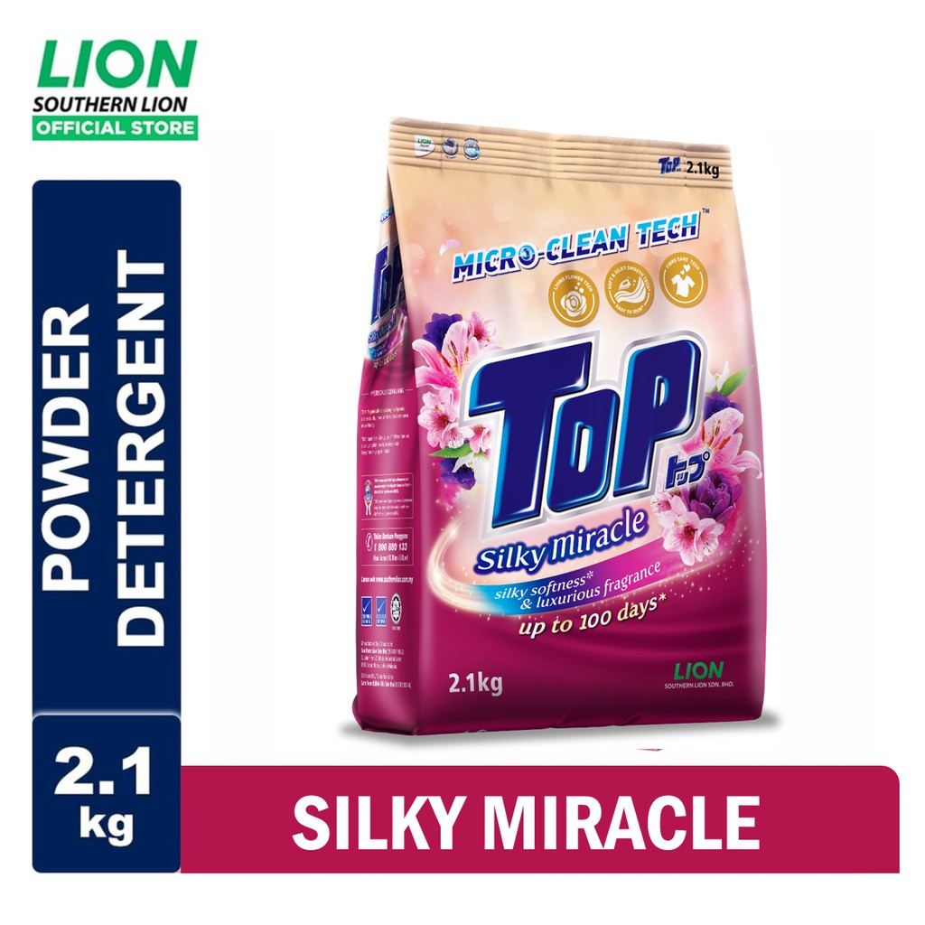 TOP Powder Laundry Detergent Silky Miracle (2.1kg) Shopee Malaysia