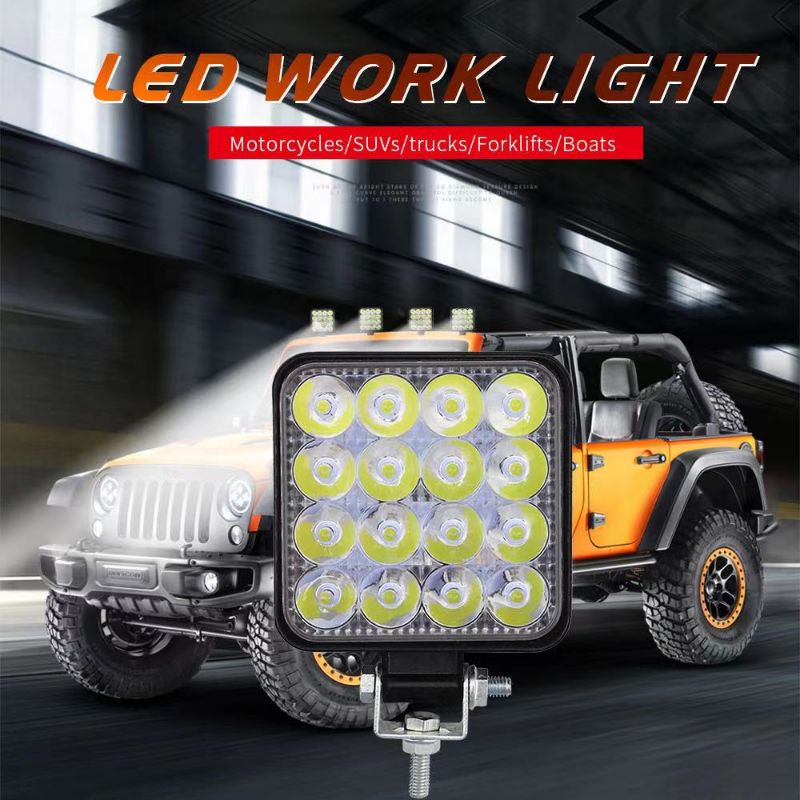 48W LED Work Light 12V 24V Off Road Flood Spot Lamp for Off-road SUV ...