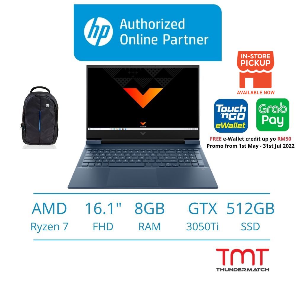 HP Victus 16-e1040AX Blue Laptop |AMD Ryzen 7 6800H | 8GB | 512GB SSD ...