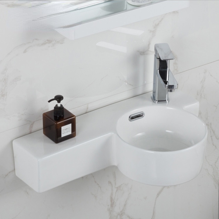 Compact Small Square Wall Hung Cloakroom Ceramic Basin Sink / Toilet ...