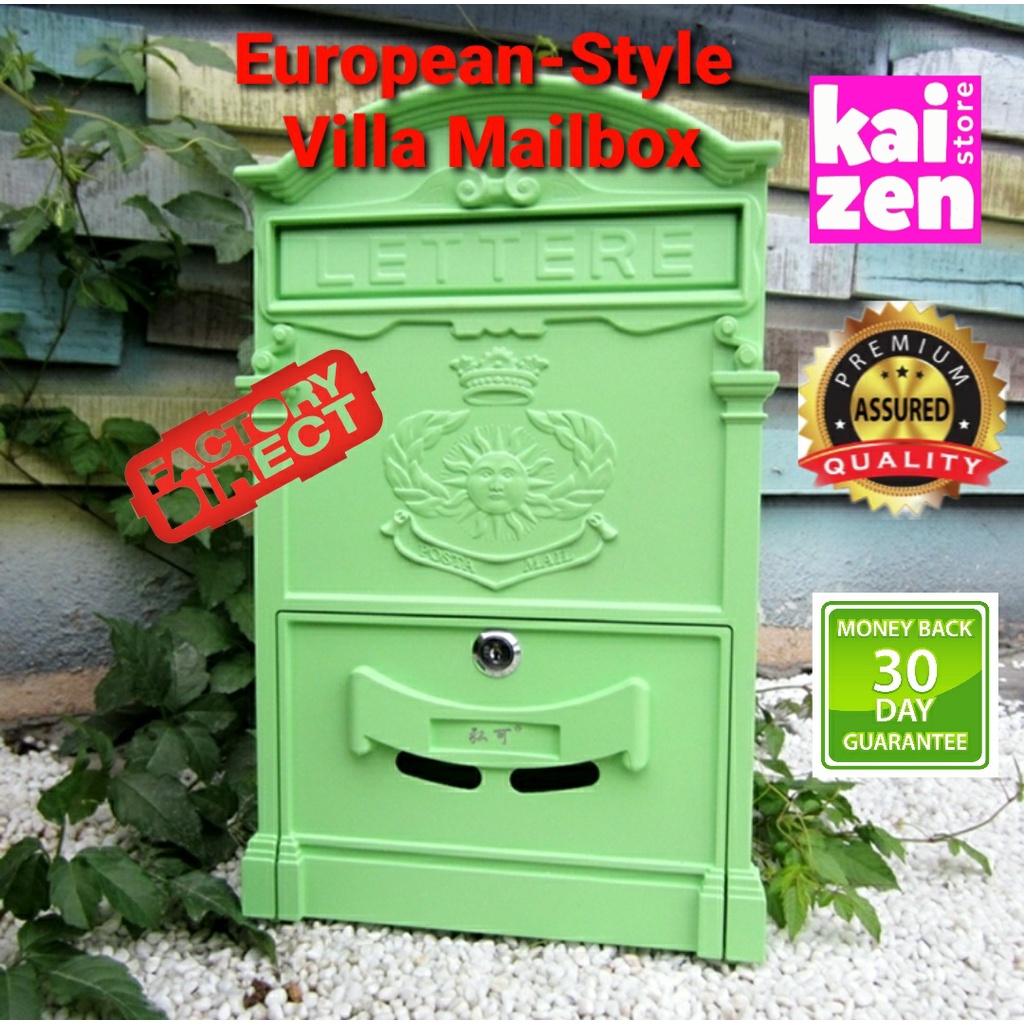🌞KAIZEN STORE MALAYSIA🌞 European Waterproof Letter Box Key Lock Mail