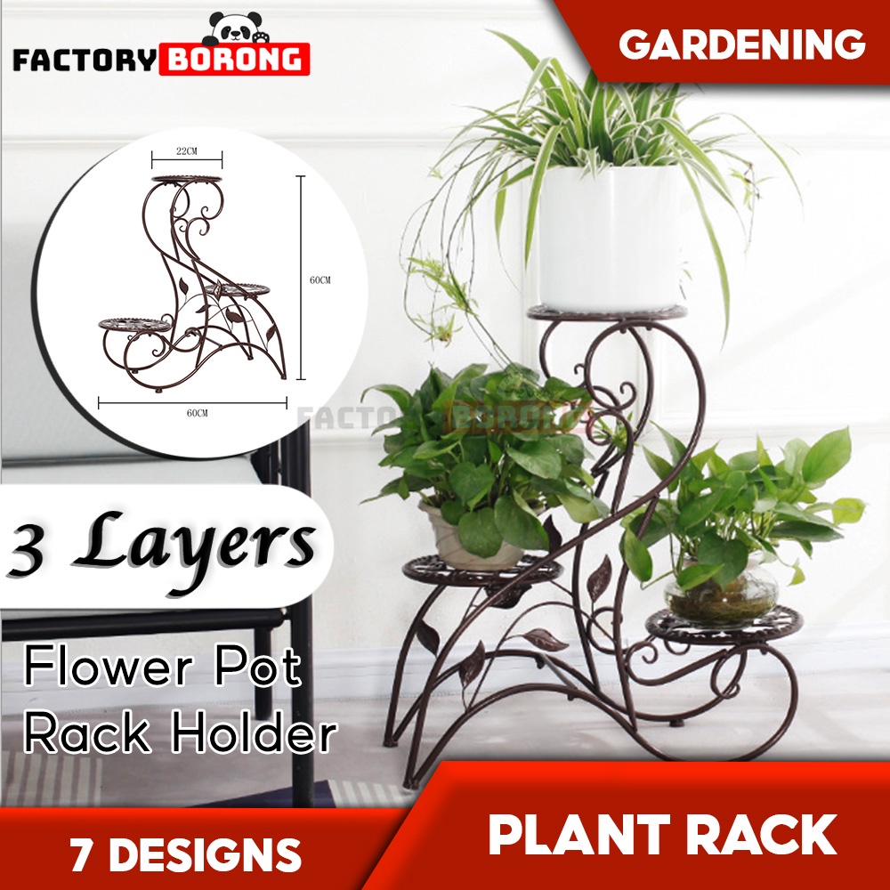 Flower Pot Rack Elegant Metal Stand Shelf Flower Pot Trays Bonsai ...