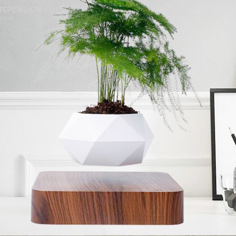 Levitating Air Bonsai Pot Rotation Flower Pot Planters Magnetic ...