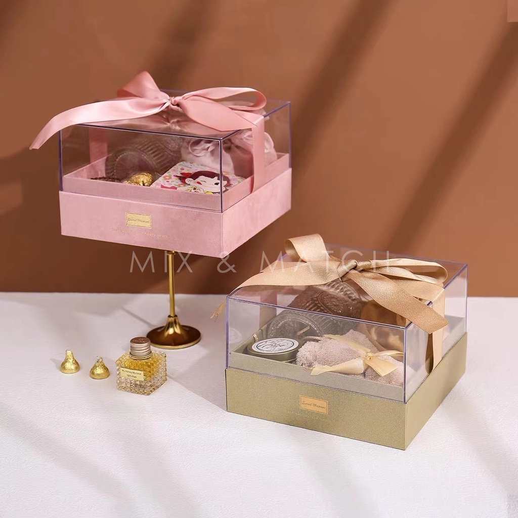 Local Ready Stock Acrylic Transparent Classy Gift Box YaKeLi 亚克力透明礼盒 ...