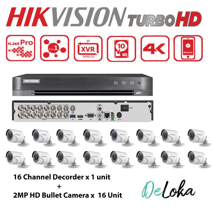 Hikvision 16 channel cheap dvr 2mp