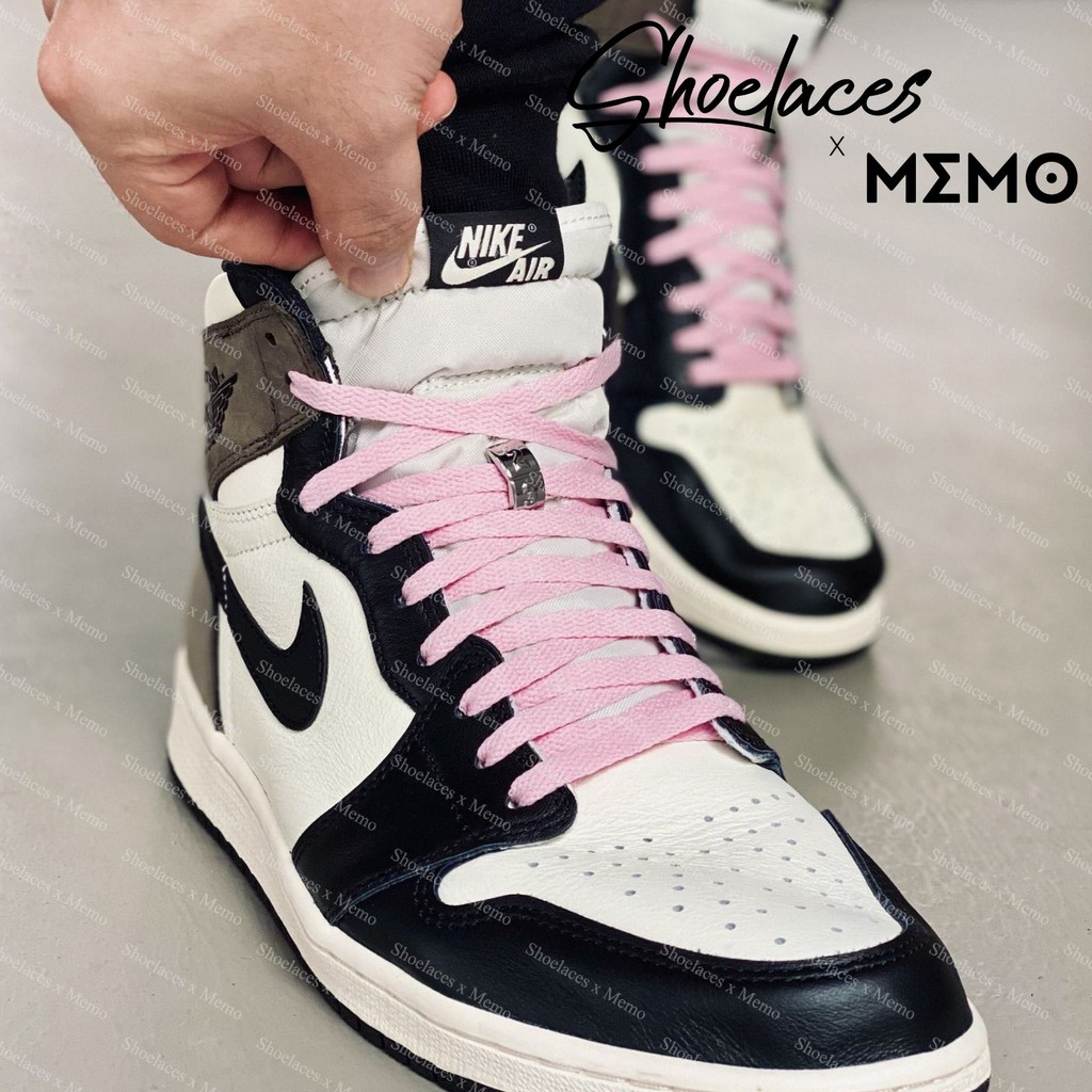Air Jordan Shoelaces In Pink Shoelaces In Various Colors Replace AJ1