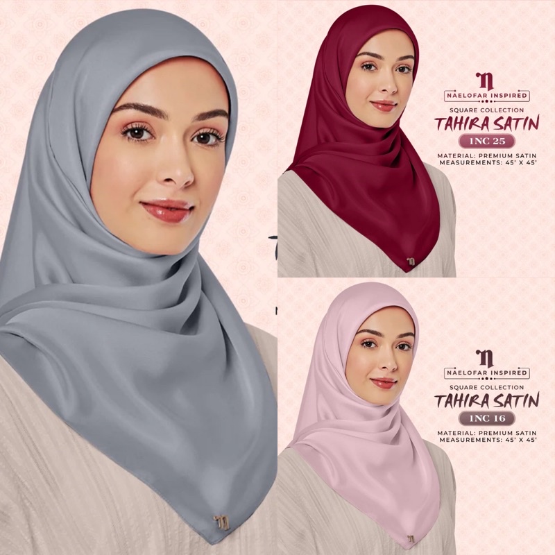 🔥Ready Stock🔥 Koleksi Tudung Naelofar Tahira Satin Plain Inspired ...