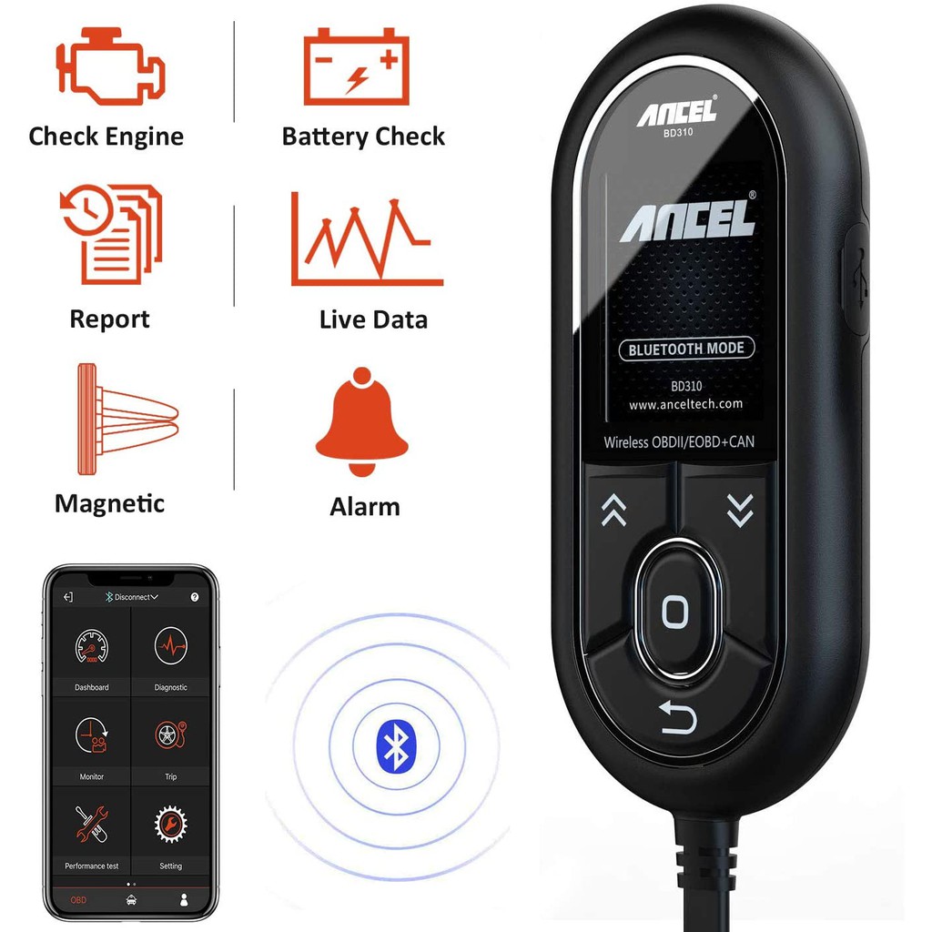 ANCEL BD310 OBD2 Automotive Scanner Smart Gauge HUD Digital Meter