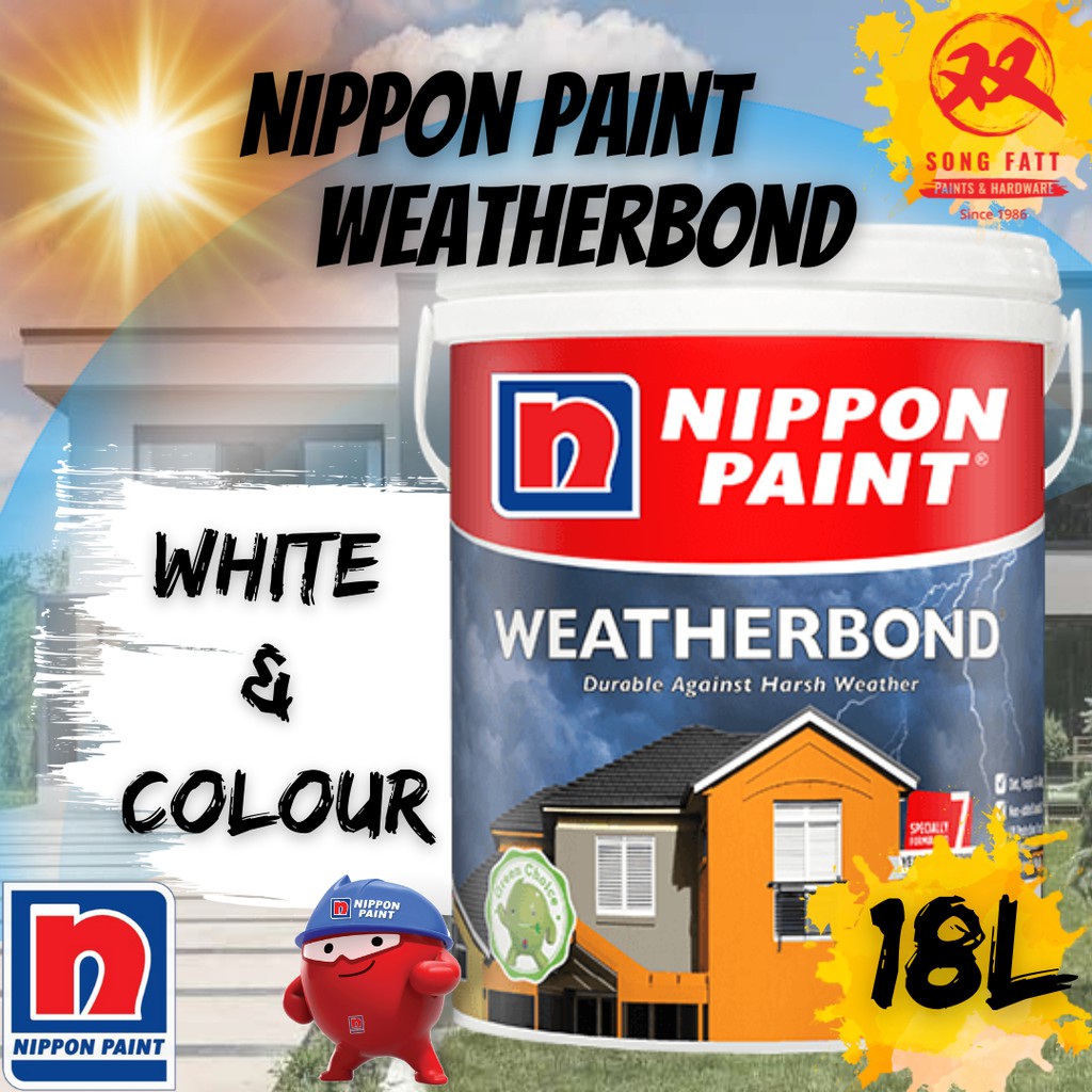 Nippon Paint Weatherbond (WHITE/COLOUR) 18L (Song Fatt) Exterior Wall