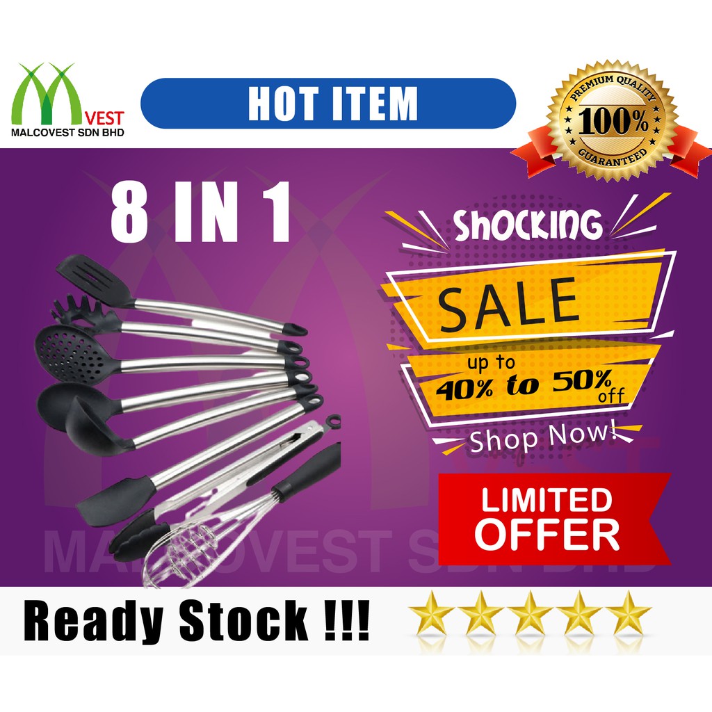 Silicone Cooking Tool Set / Cooking Tools / Cooking Set / Sudu Masak
