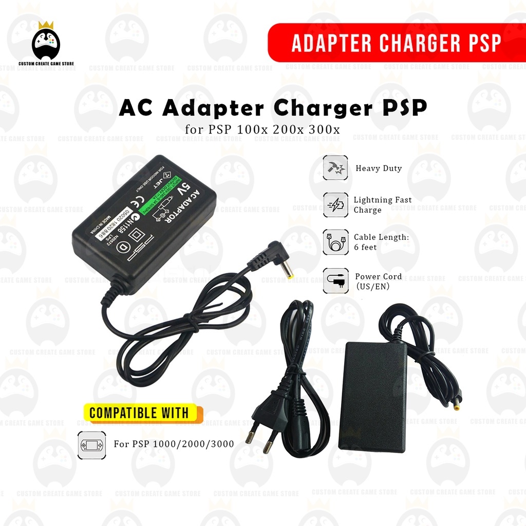 PSP Game Charger Adapter 1000 2000 3000 AC Power PlayStation Portable ...