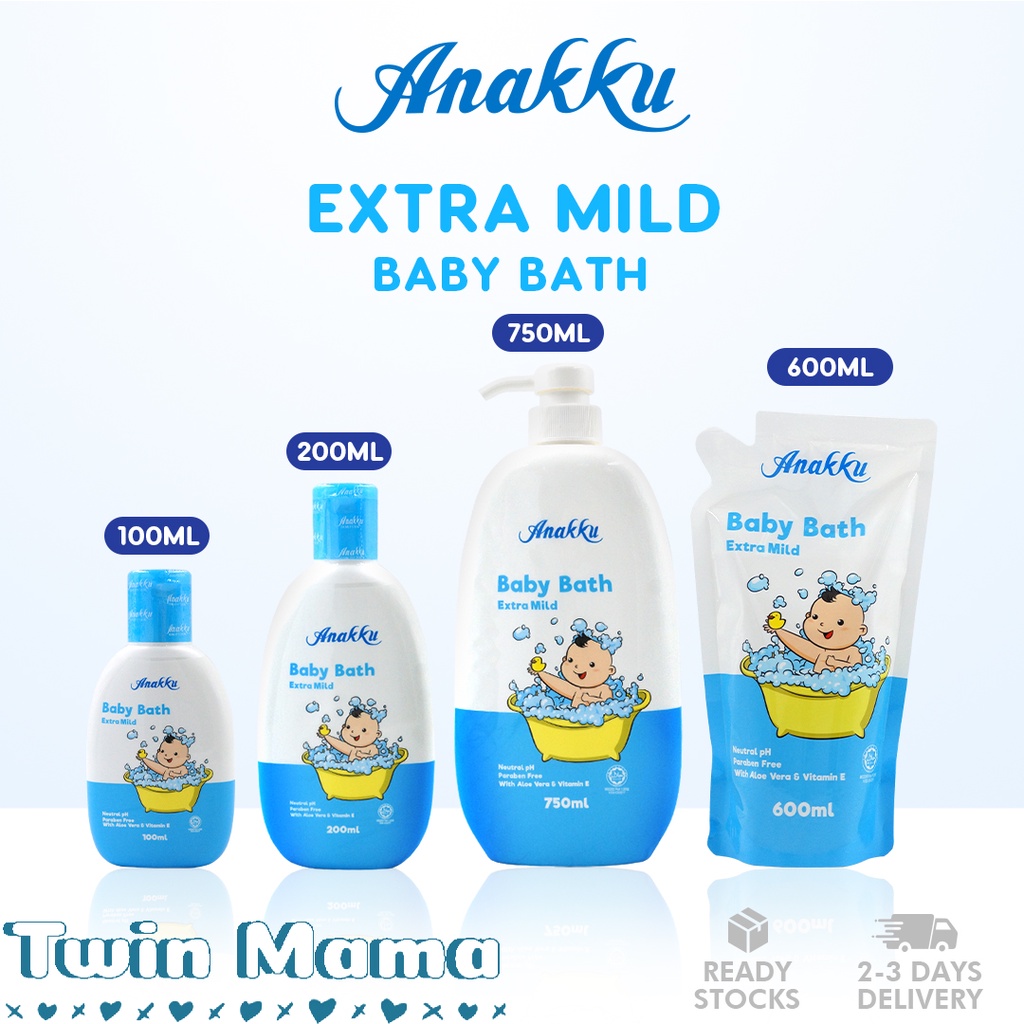 ANAKKU Baby Bath Shower Gel Sabun Mandian Bayi PH Neutral Aloe Vera