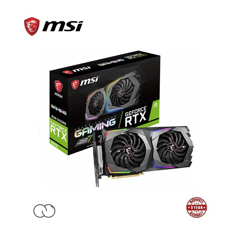 MSI Nvidia GeForce RTX 2070 GAMING 8G GPU / 8GB GDDR6 MYSTIC LIGHT RGB ...