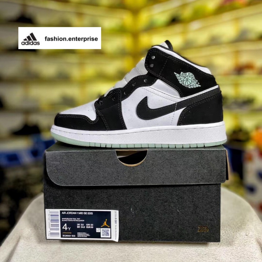 Jordan 1 white shop black teal tint