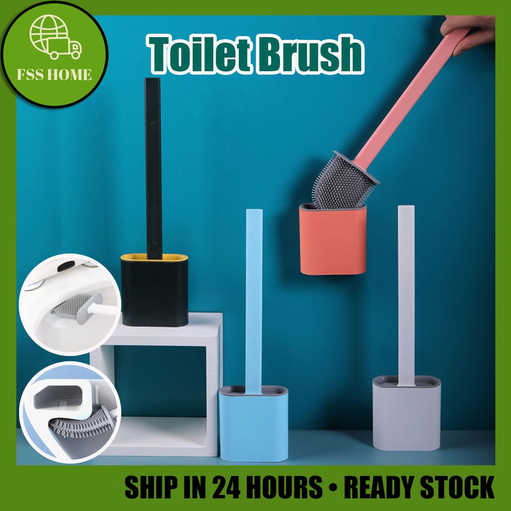 Flexible Silicone Toilet Brush with Holder Creative Deep Cleaning Brush
