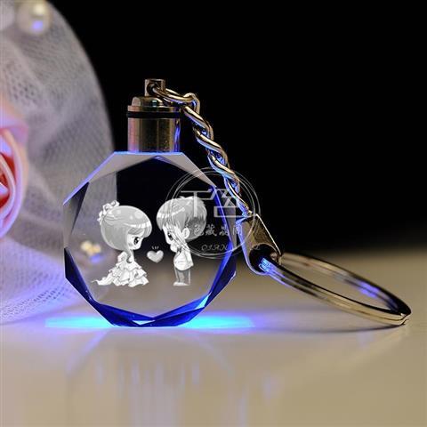 Personalized Crystal Keychain Photo - Lighted Custom Crystal Picture  Engraved Heart Shaped Key Chain 