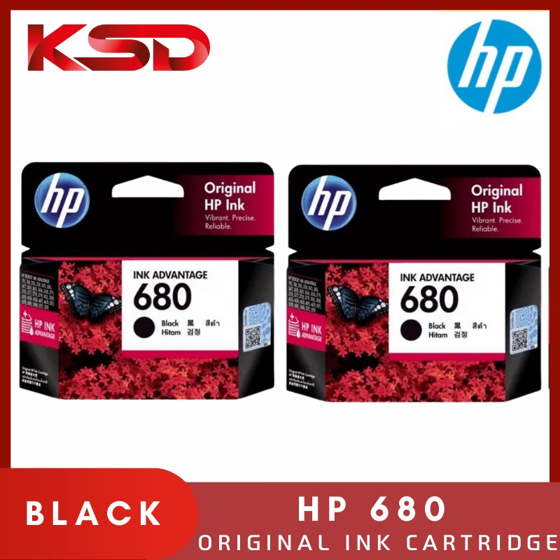 HP 680 TRI COLOR COLOUR INK / BLACK INK CARTRIDGE ORIGINAL HP680 - F6V27AA/F6V26AA