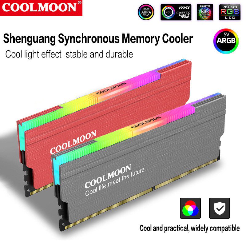 Coolmoon cool moon d134s memory stick vest radiator argb LED lamp ...