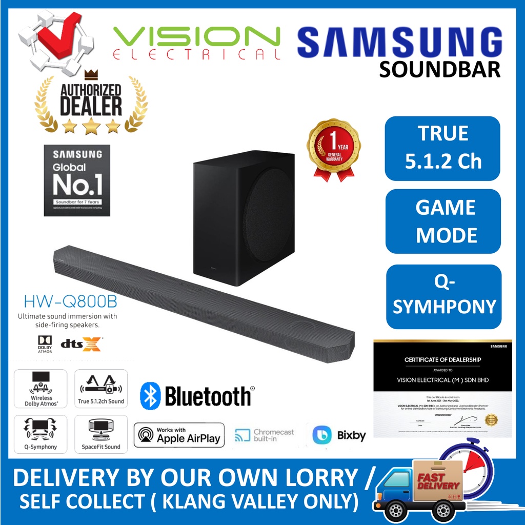 [FREE DELIVERY] SAMSUNG HWQ800B/XM Q800B Soundbar with Wireless Dolby