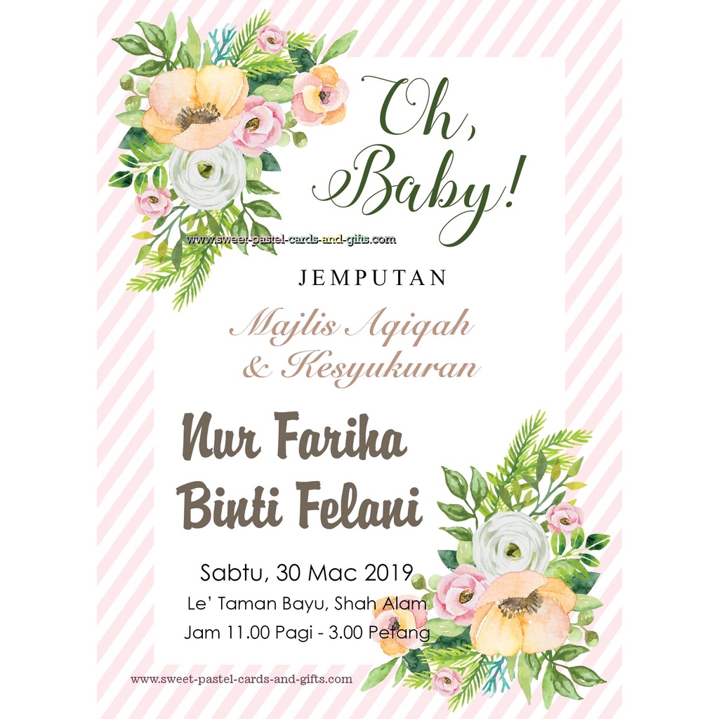 Welcome Board untuk Majlis Aqiqah/Kesyukuran/Cukur Jambul (Ikut Design ...