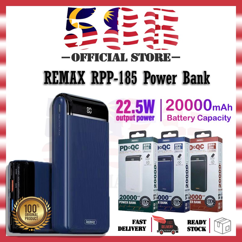 REMAX RPP-206 RPP-521 20000mAh Fast Charging Slim Power Bank LED ...