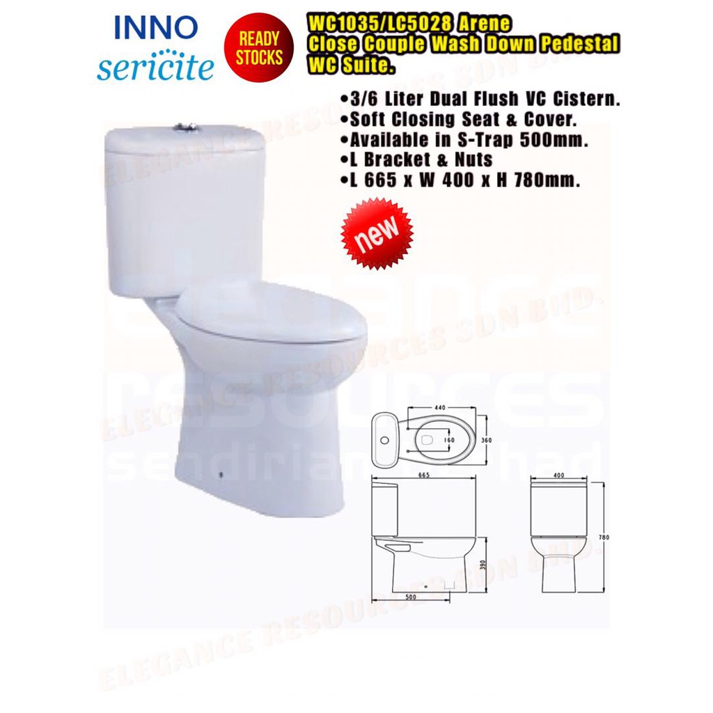 WashDown Water Closets.(Two Piece) WC1035/LC5028 Arene WC Suite ...