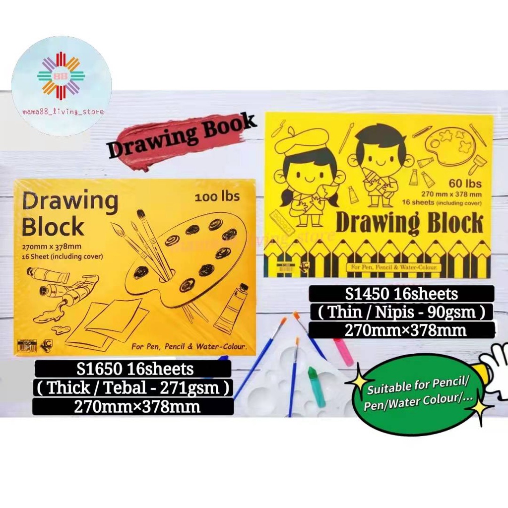 [Ready Stock] Drawing Book/Drawing Block/Art Block 270mm x 378mm Shopee Malaysia
